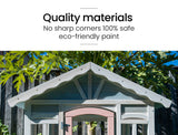 ROVO KIDS Cottage Style Wooden Outdoor Cubby House Girls Childrens Playhouse