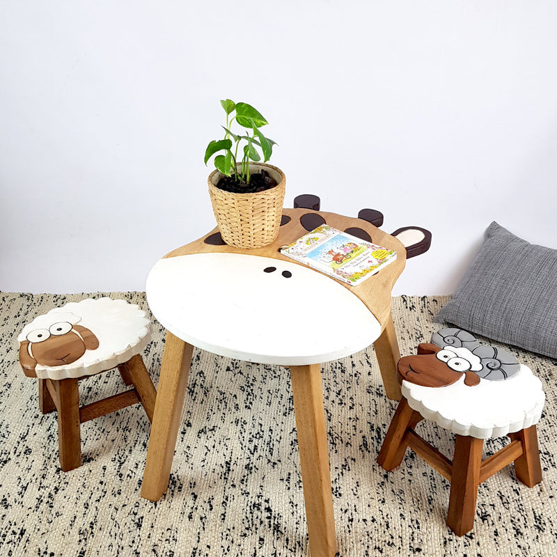 KL Giraffe Table + 2 Stools Set