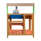 Children’s Outdoor Play Mud Kitchen Sand Pit with Display Shelf