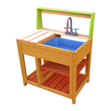 Children’s Outdoor Play Mud Kitchen Sand Pit with Display Shelf