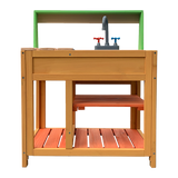Children’s Outdoor Play Mud Kitchen Sand Pit with Display Shelf